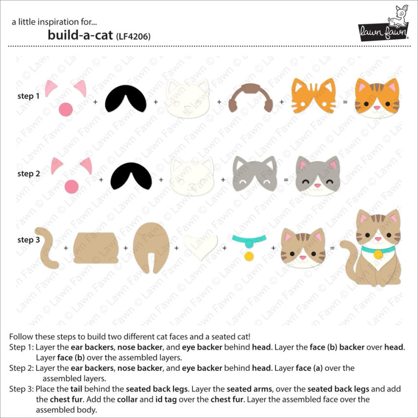 Lawn Fawn - Stanzschablone "Build-A-Cat" Lawn Cuts Dies