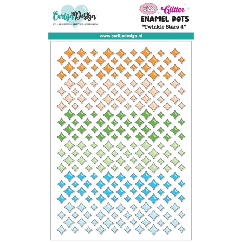 Carlijn Design - Klebesteine "Twinkle Stars 4" Enamel Dots 300 Stück