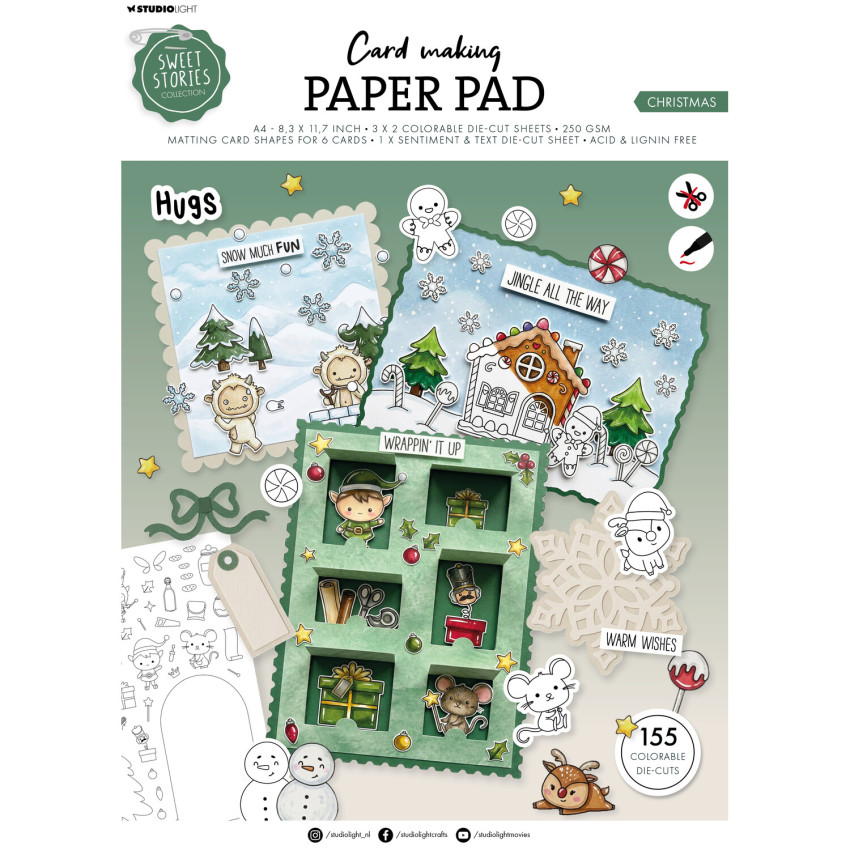 Studio Light  "Sweet Stories Christmas" Cardmaking Pad A4