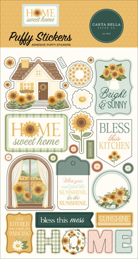 Carta Bella  - Aufkleber "Home Sweet Home" Puffy Stickers