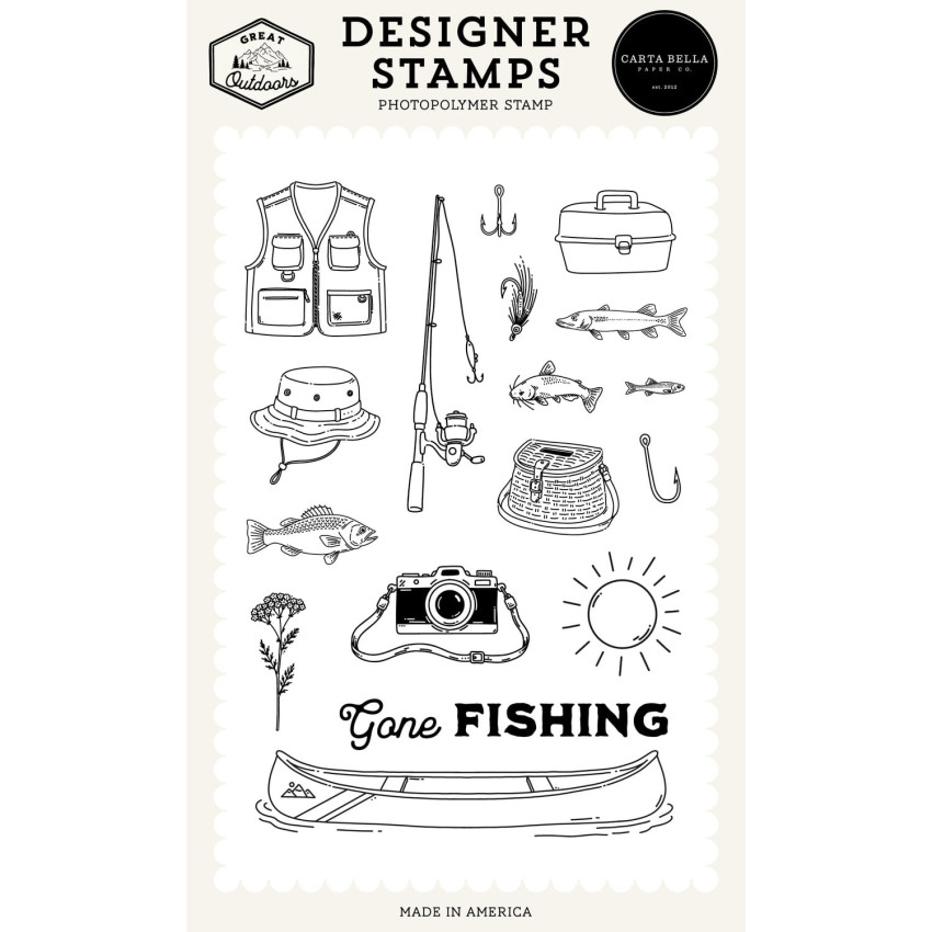 Carta Bella - Stempelset "Fishing Icons" Clear Stamps - Great Outdoors