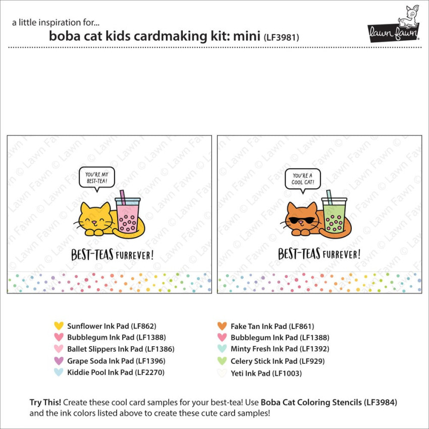 Lawn Fawn - Kids Cardmaking Kit Mini "Boba Cat"