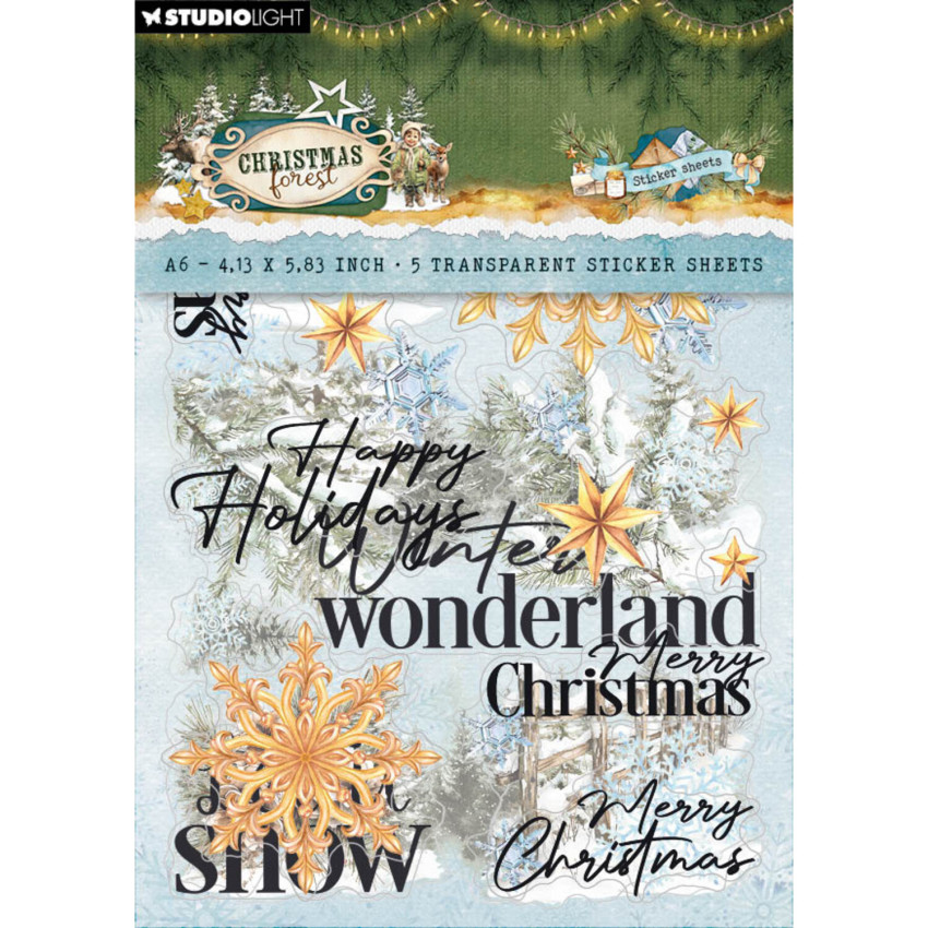 Studio Light - Transparent Stickers "Christmas Forest" Elements & Texts
