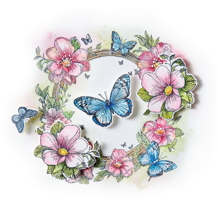 Sizzix - Stanzschablone & Stempelset "Artful Blooms" Thinlits Craft Dies & Clear Stamps by by Willow Wolfe