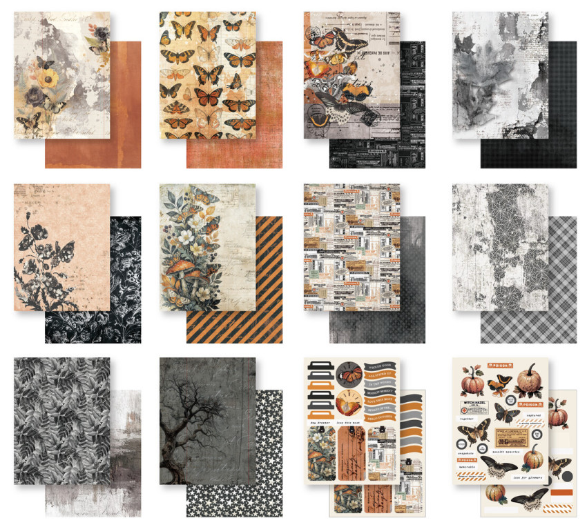 Arden Creative Studio - Designpapier "Wicked Woods" Katie Pertiet Paper Pack 6x8 Inch - 12 Bogen