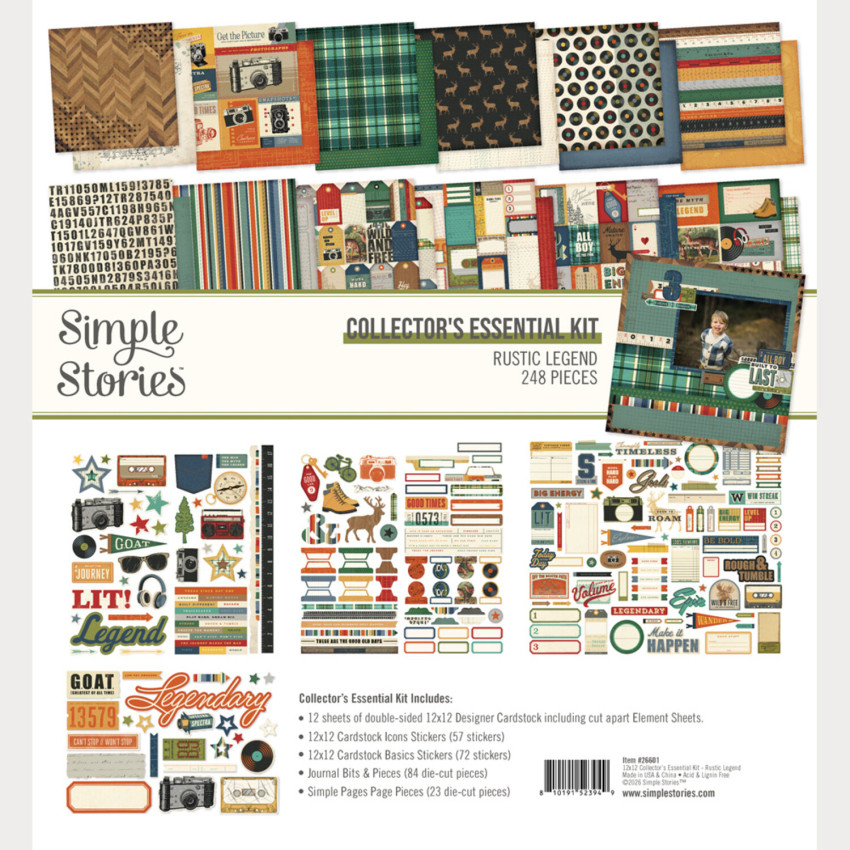 Simple Stories - Collectors Essential Kit "Rustic Legend" 12 Bogen Designpapier