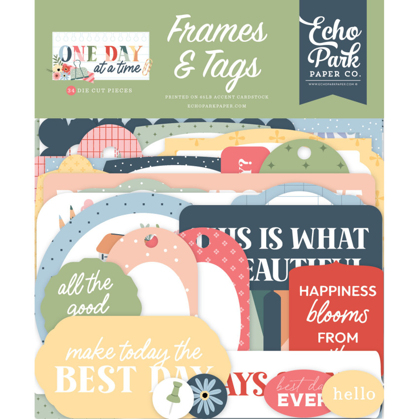 Echo Park - Stanzteile & Anhänger "One Day At A Time" Frames & Tags