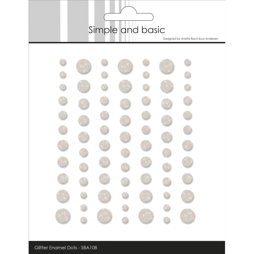 Simple and Basic - Glitter Enamel Dots "Beige"