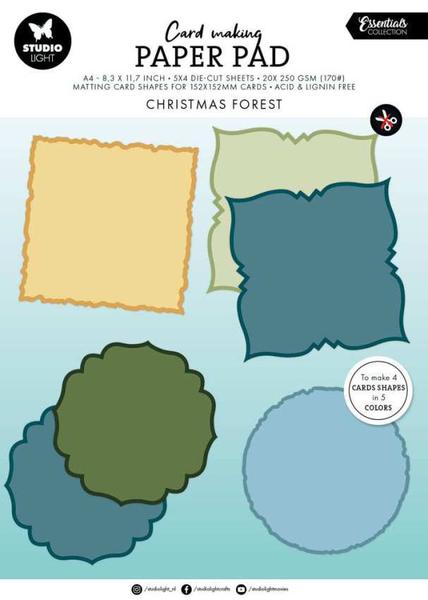 Studio Light - Card Shapes "Christmas Forest" für Karten 152x152mm