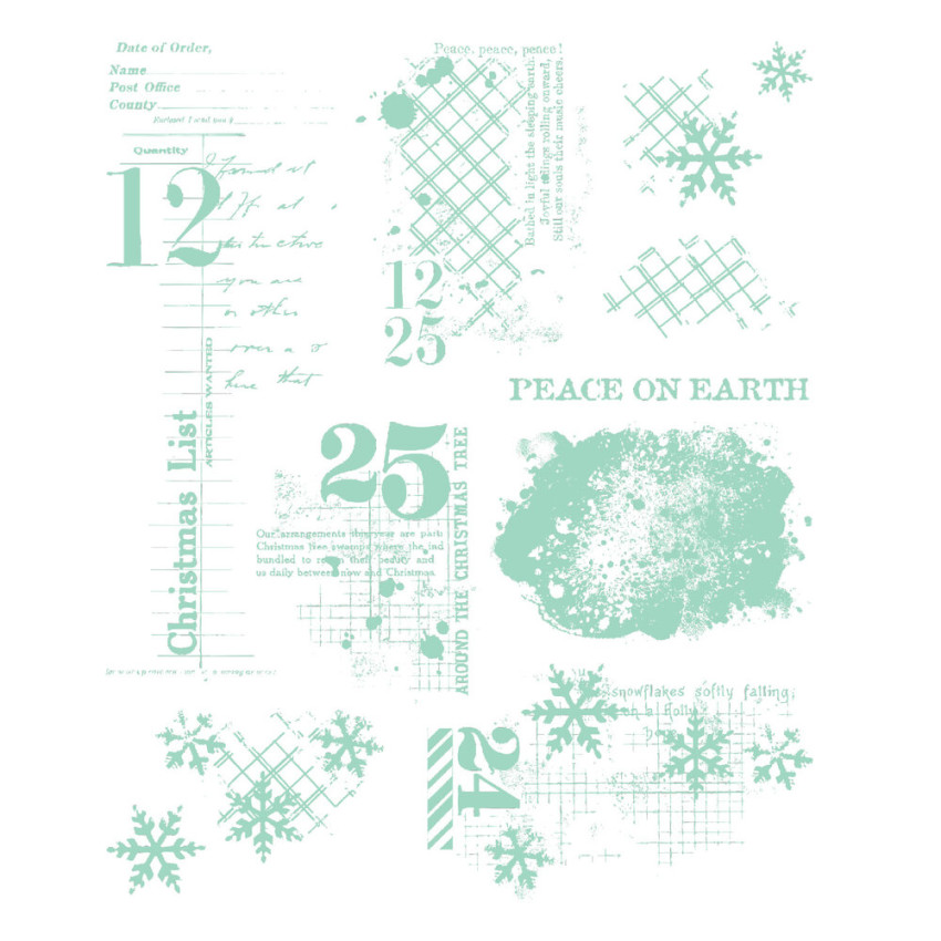 Sizzix - Stempelset "Holiday Textures" Clear Stamps Design by 49 & Market
