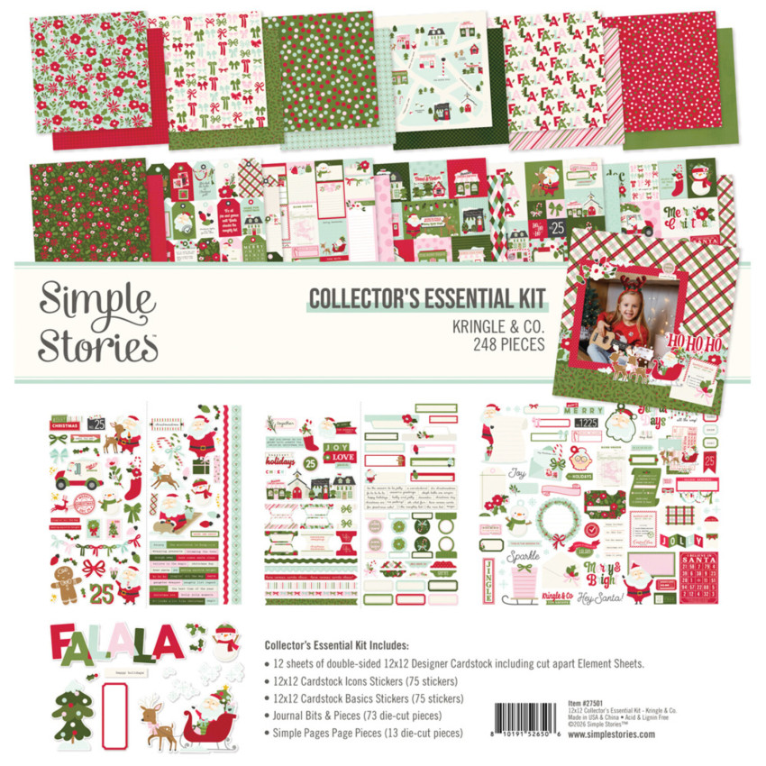 Simple Stories - Collectors Essential Kit "Kringle & Co." 12 Bogen Designpapier