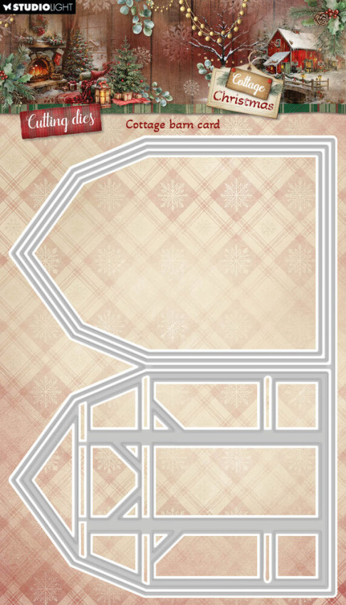Studio Light - Stanzschablone "Cottage Barn Card" Cottage Christmas Cutting Dies