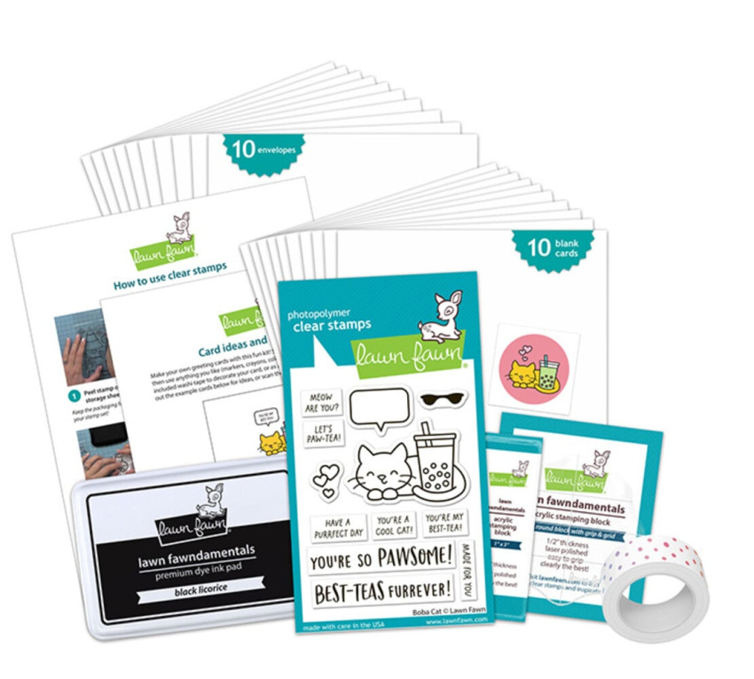 Lawn Fawn - Kids Cardmaking Kit "Boba Cat"