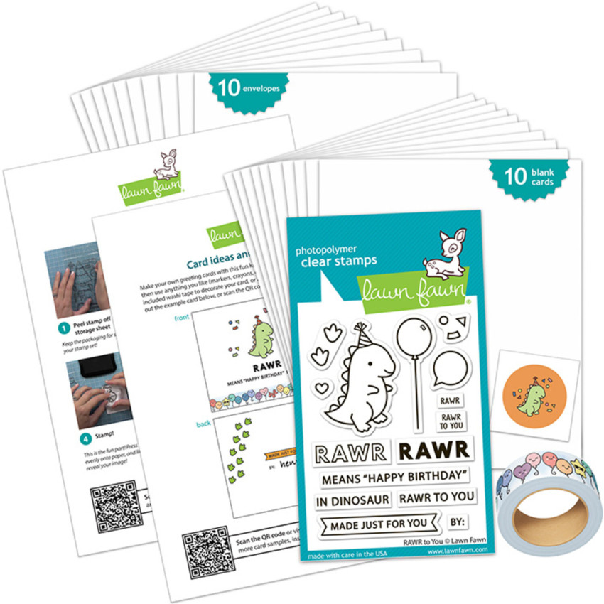 Lawn Fawn - Kids Cardmaking Kit Mini "Rawr To You"
