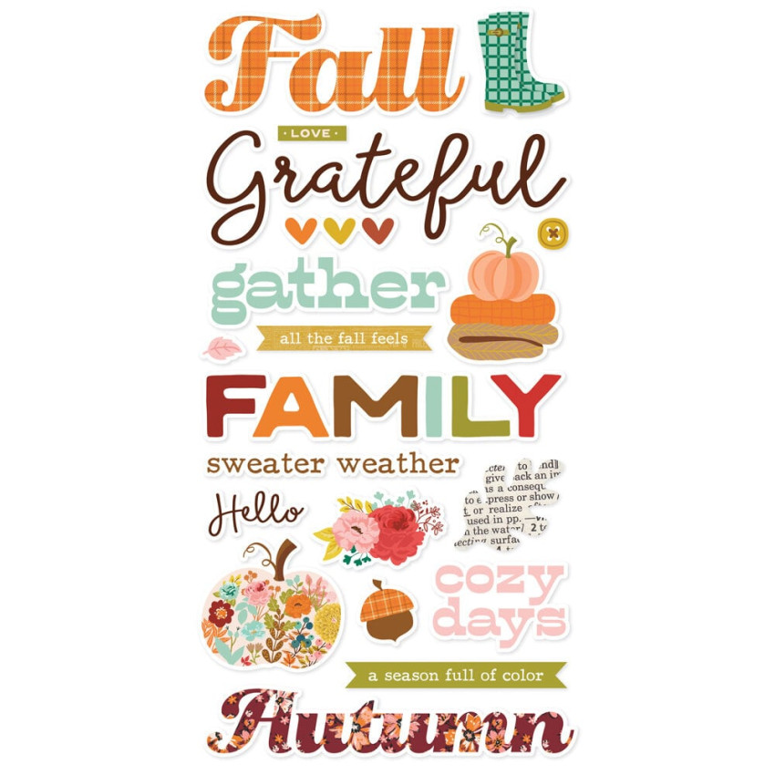 Simple Stories - Aufkleber "Pumpkins & Plaid" Foam Sticker