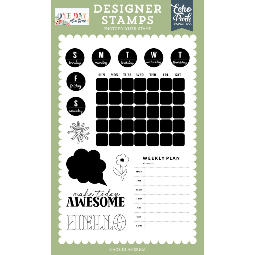 Echo Park - Stempelset "Weekly Plan" Clear Stamps - One Day At A Time