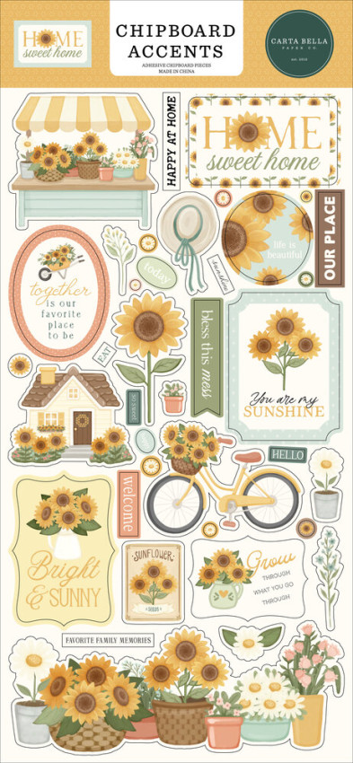 Carta Bella - Chipboard Sticker 6x13 Inch "Home Sweet Home 6x13 Inch"