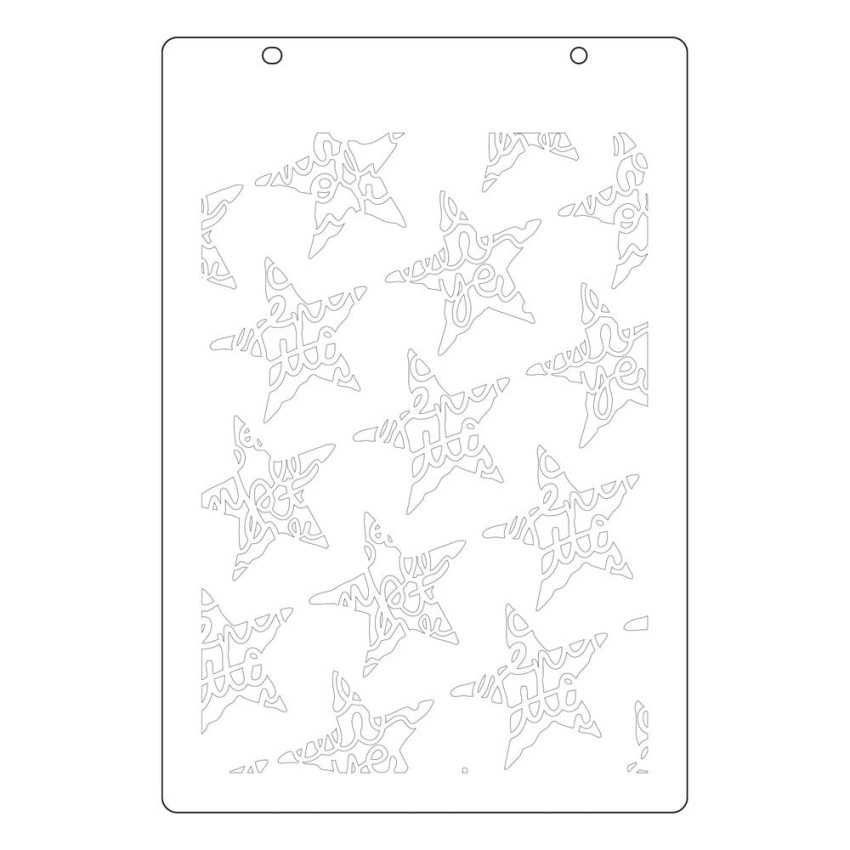 Sizzix - Schablone & Stanzen "Script Layering Stars" Stencil & Framelits Die - by Vicki Boutin