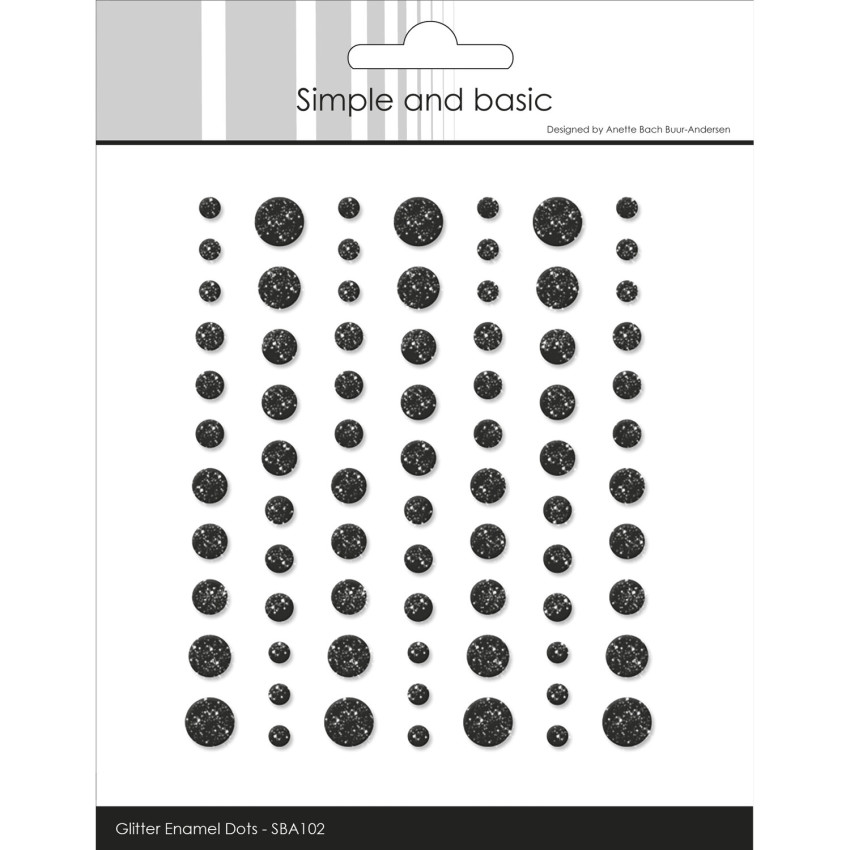 Simple and Basic - Glitter Enamel Dots "Black"