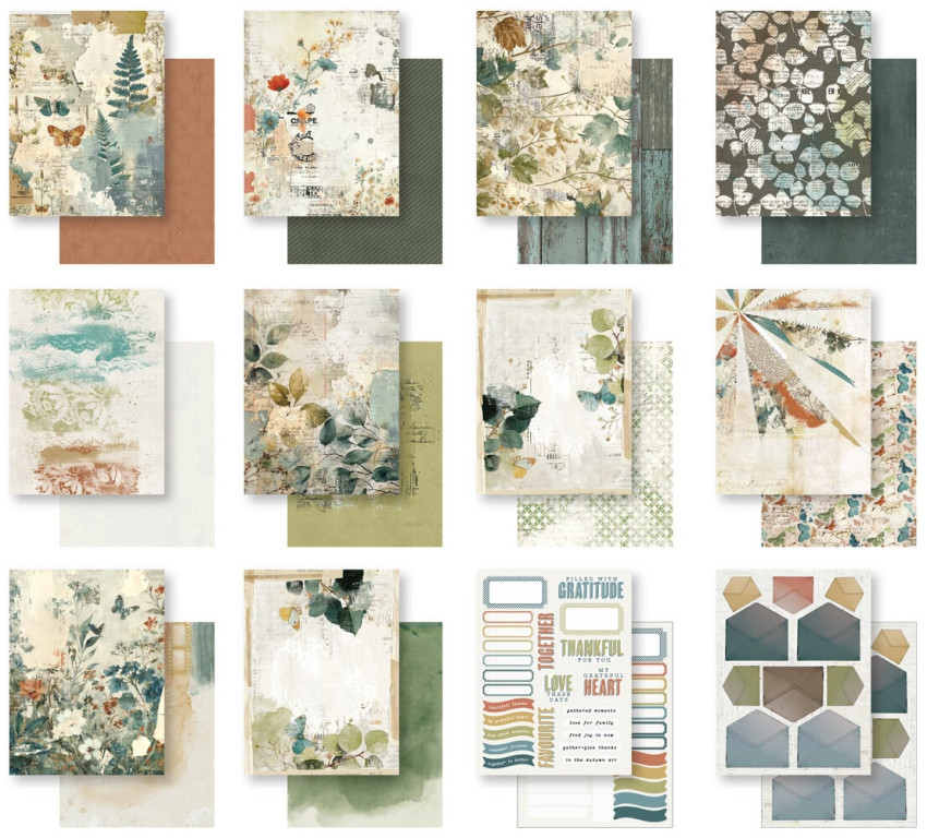 Arden Creative Studio - Designpapier "Amber Ledgers" Katie Pertiet Paper Pack 6x8 Inch - 12 Bogen