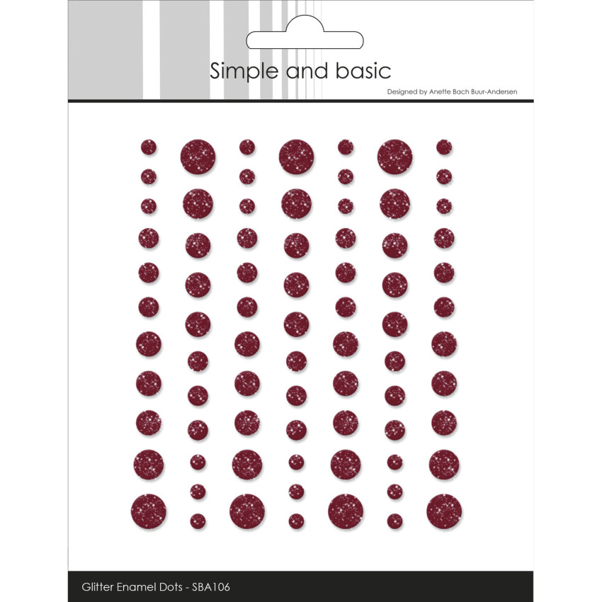 Simple and Basic - Glitter Enamel Dots "Wine Red"