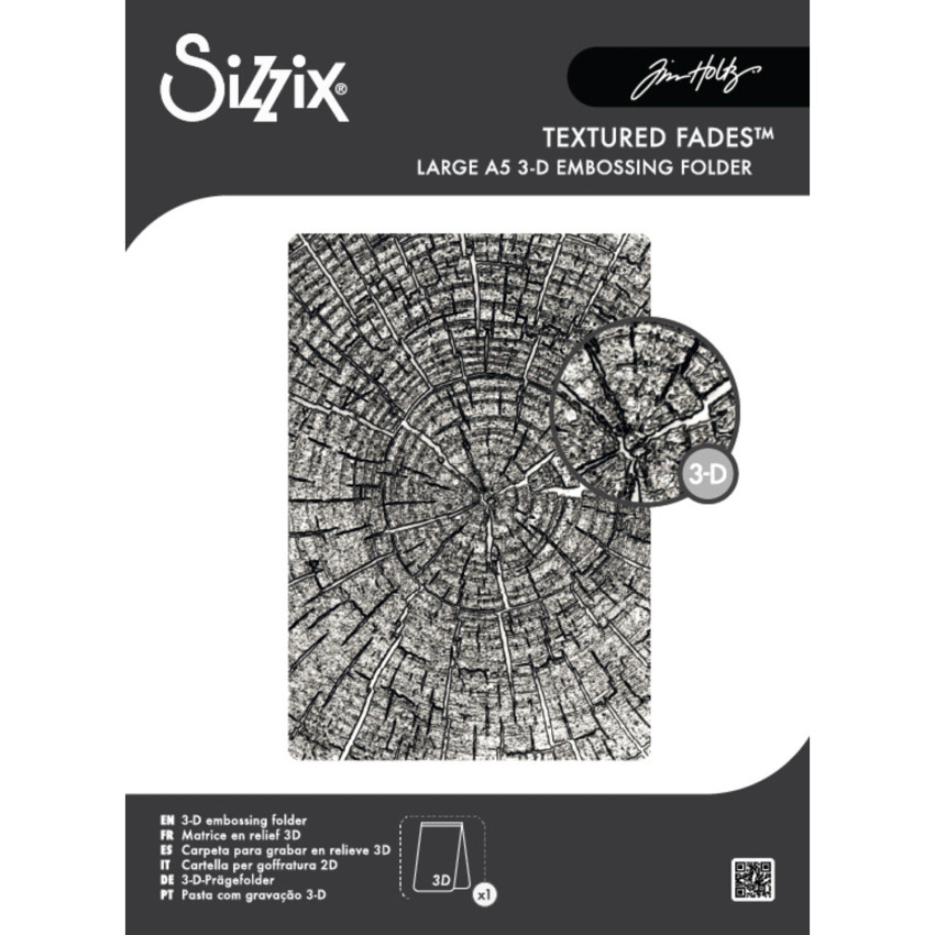Sizzix - 3D Prägefolder "Tree Rings" Embossing Folder Design by Tim Holtz