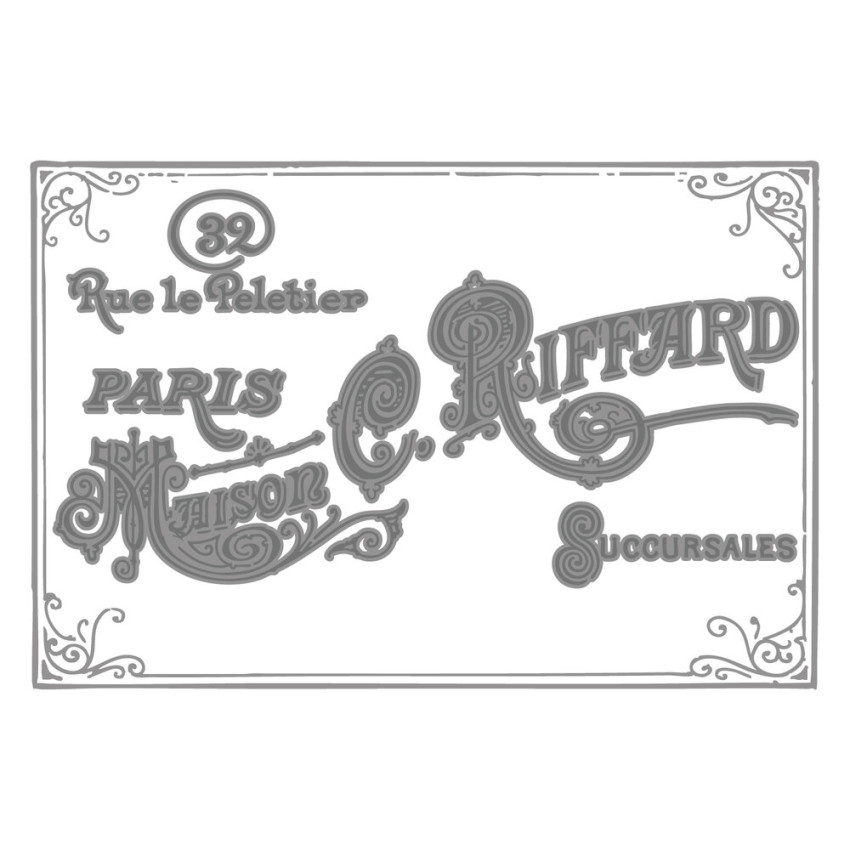 Sizzix - Multi-Level Prägefolder "Vintage Label" Embossing Folder A6 - Design by Willow Wolfe