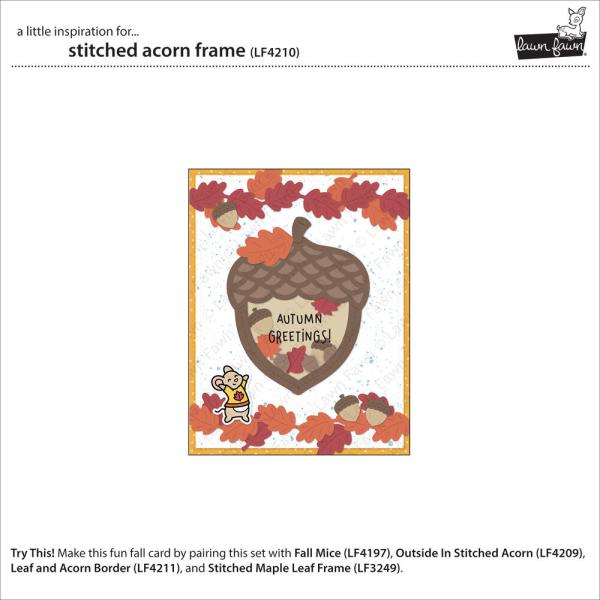 Lawn Fawn - Stanzschablone "Stitched Acorn Frame" Lawn Cuts Dies