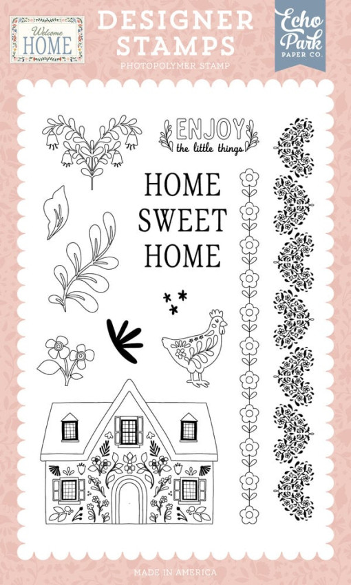 Echo Park - Stempelset "Folk Art Borders" Clear Stamps - Welcome Home