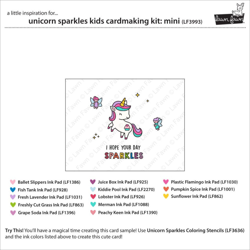 Lawn Fawn - Kids Cardmaking Kit Mini "Unicorn Sparkles"