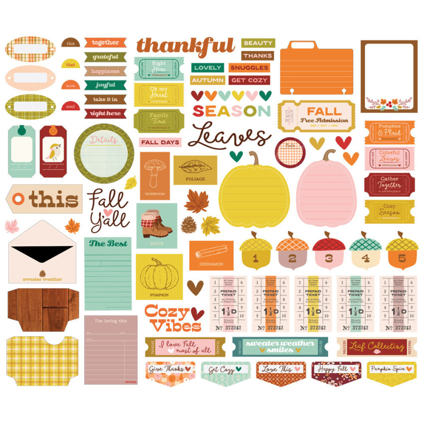 Simple Stories - Stanzteile "Pumpkins & Plaid Journal" Bits & Pieces
