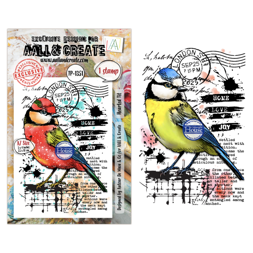 AALL and Create - Stempelset A7 "Hearted Tit" Clear Stamps by Autour De Mwa & Co