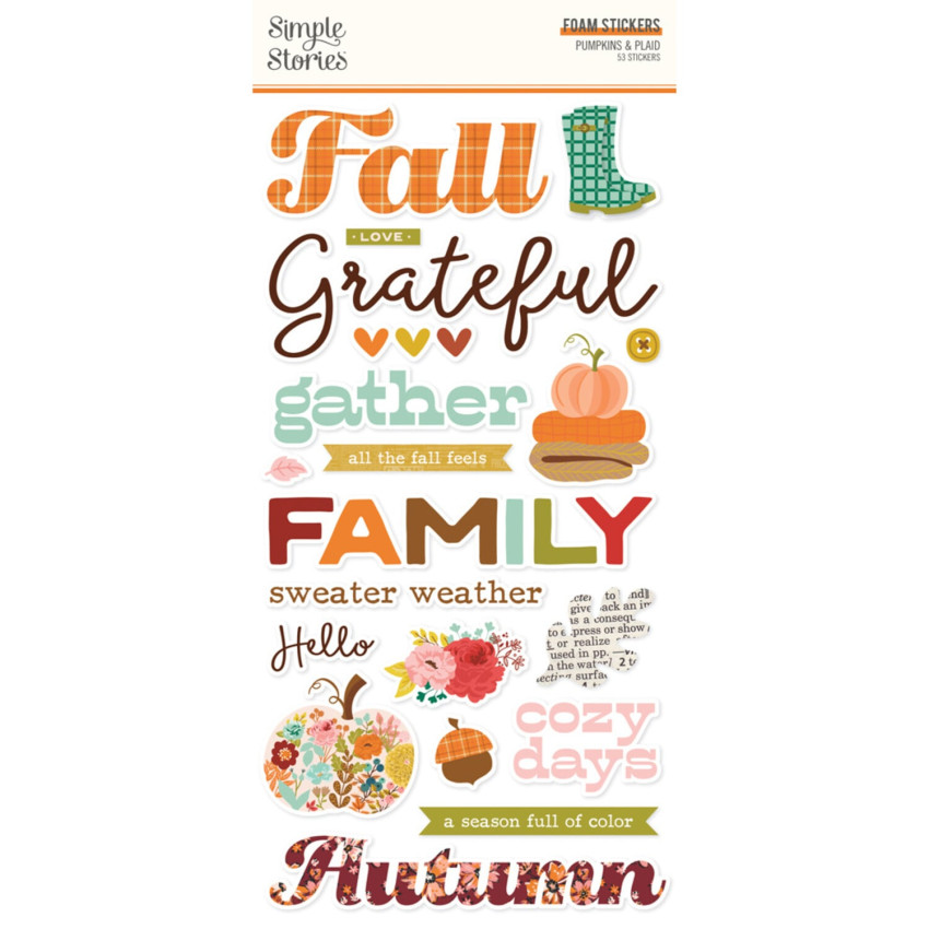 Simple Stories - Aufkleber "Pumpkins & Plaid" Foam Sticker