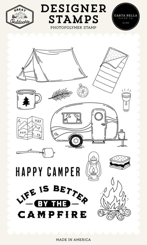 Carta Bella - Stempelset "Camping Icons" Clear Stamps - Great Outdoors