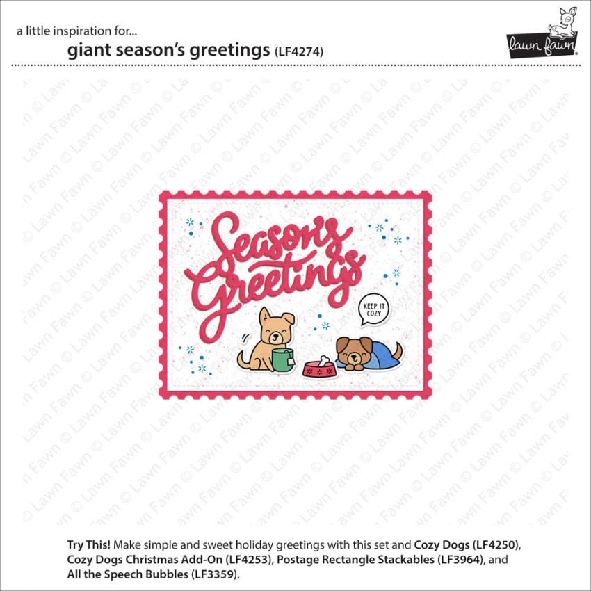 Lawn Fawn - Stanzschablone "Giant Season's Greetings" Lawn Cuts Dies