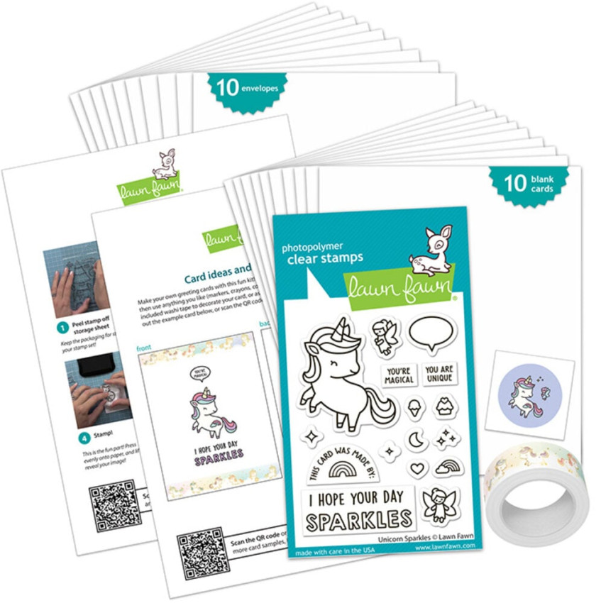 Lawn Fawn - Kids Cardmaking Kit Mini "Unicorn Sparkles"