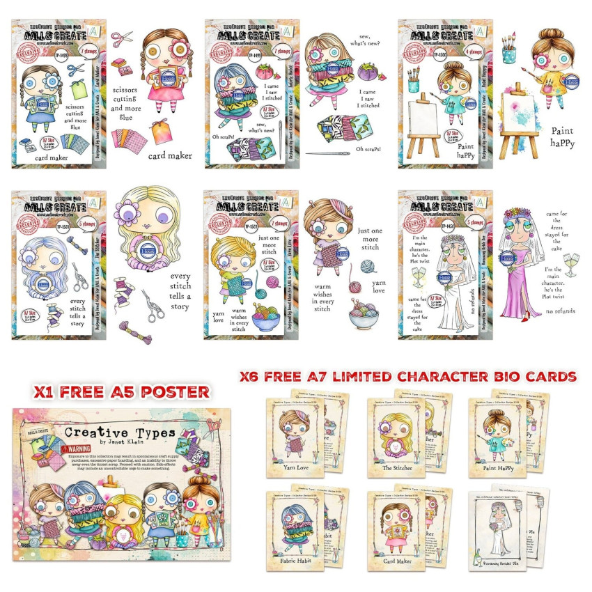 AALL and Create - Stempel Bundle "Creative Types" A5 Clear Stamps