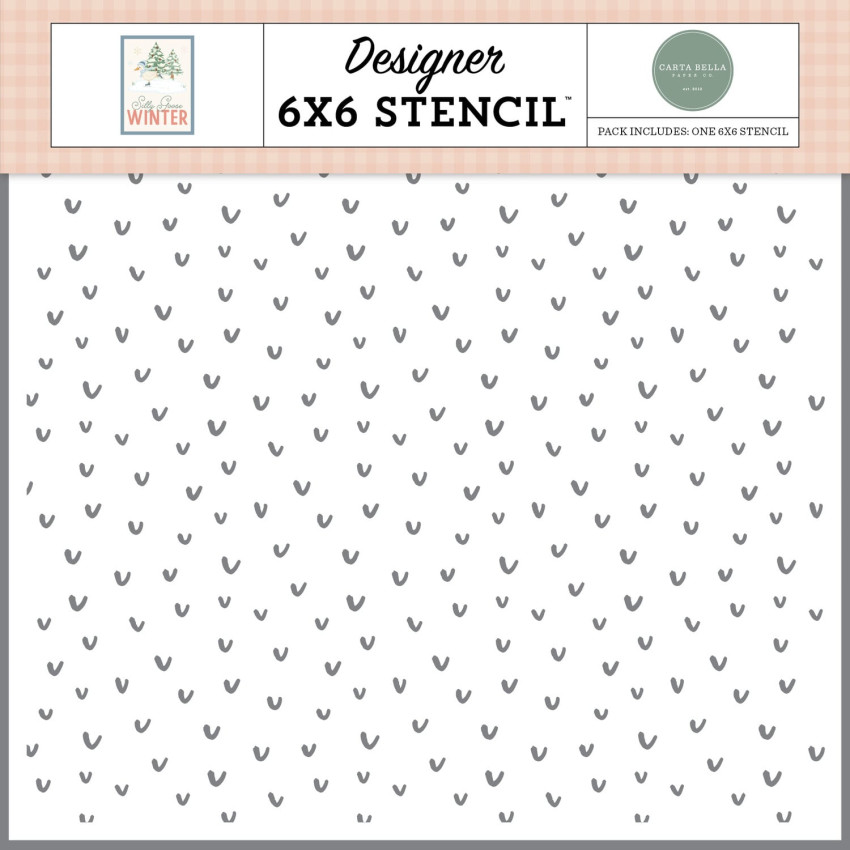 Carta Bella - Schablone 6x6 Inch "Frozen Flutter" Stencil - Silly Goose Winter