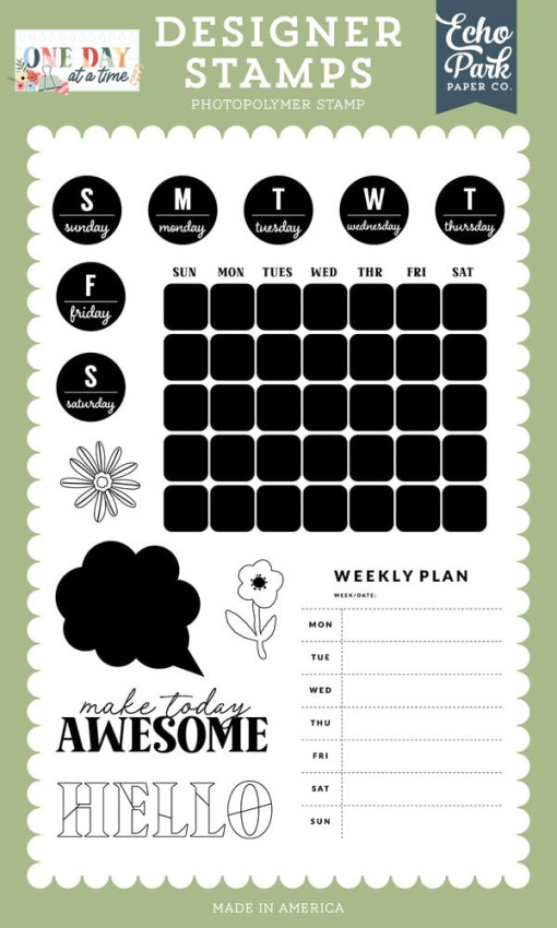 Echo Park - Stempelset "Weekly Plan" Clear Stamps - One Day At A Time