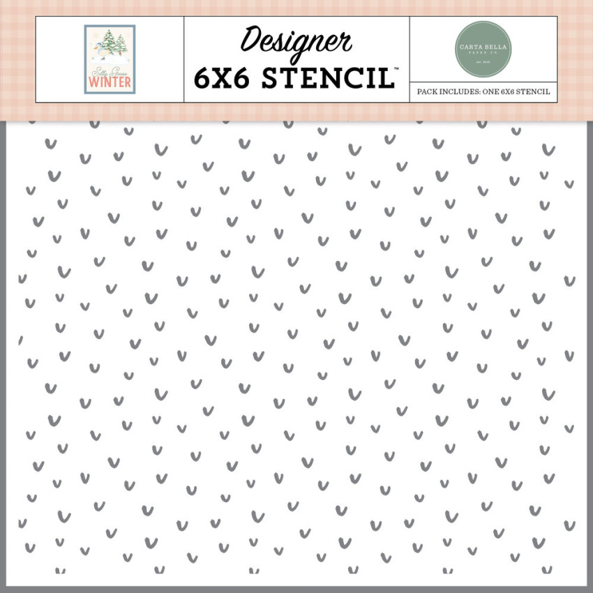 Carta Bella - Schablone 6x6 Inch "Frozen Flutter" Stencil - Silly Goose Winter