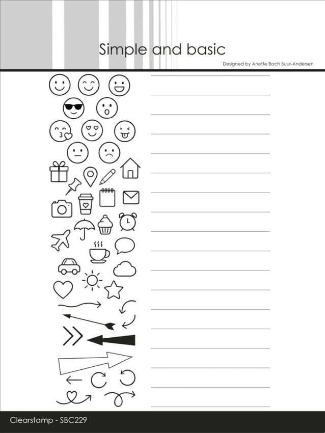 Simple and Basic - Stempel A6 "Lines & Icons" Clear Stamps