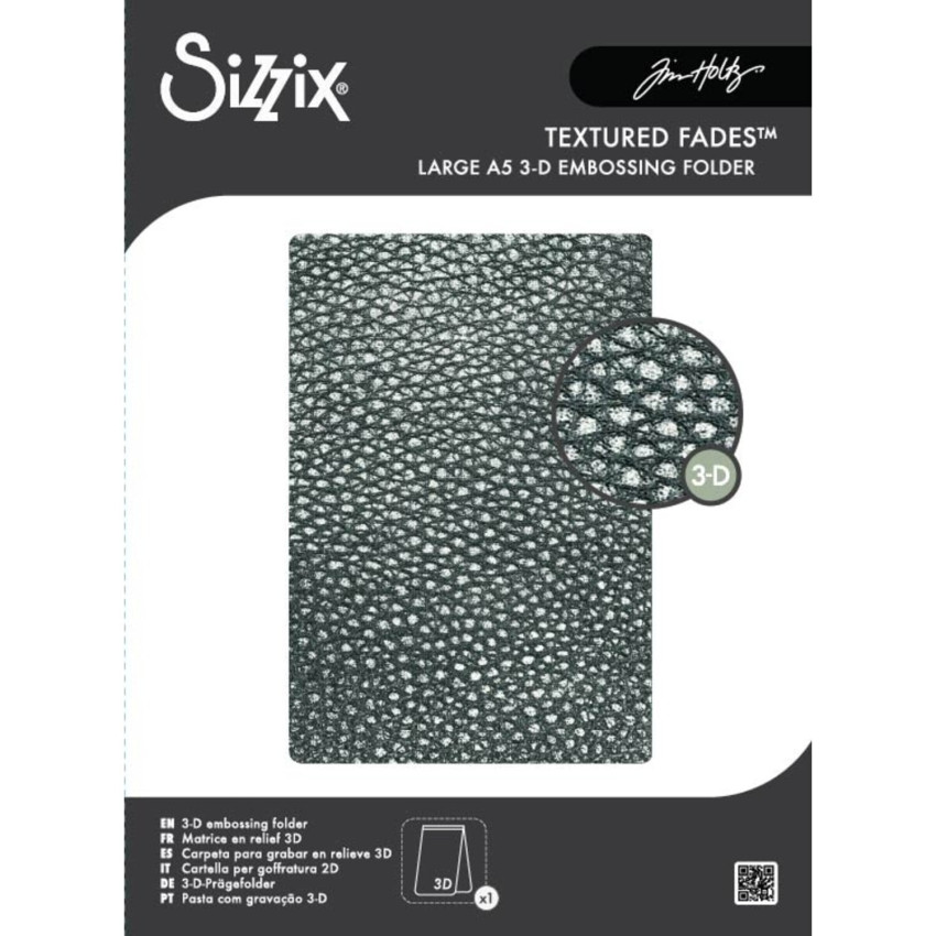 Sizzix - 3D Prägefolder "Cracked Leather" Embossing Folder Design by Tim Holtz