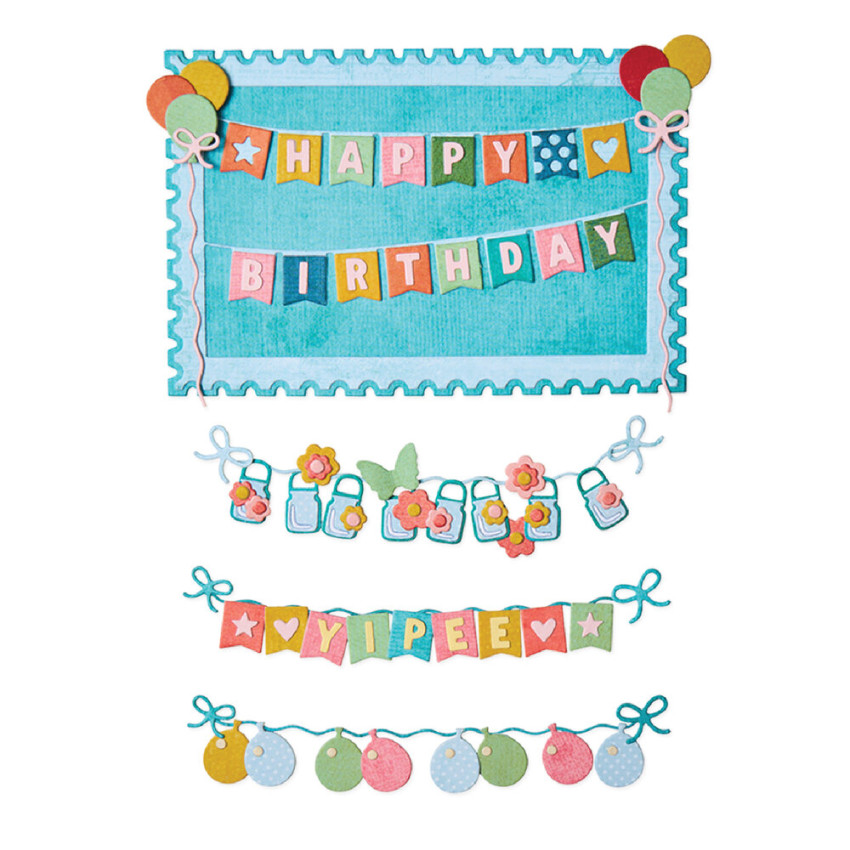 Sizzix - Stanzschablone "All about Banners" Thinlits Craft Dies by 49 & Market