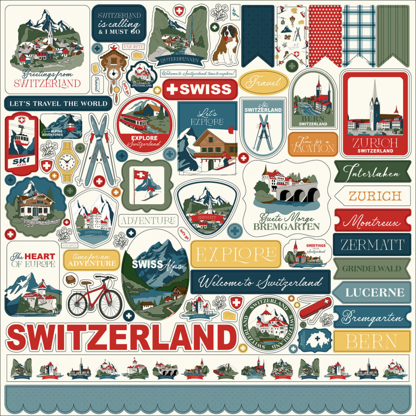 Carta Bella - Aufkleber "Switzerland" Element Stickers