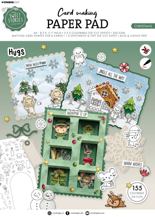 Studio Light  "Sweet Stories Christmas" Cardmaking Pad A4