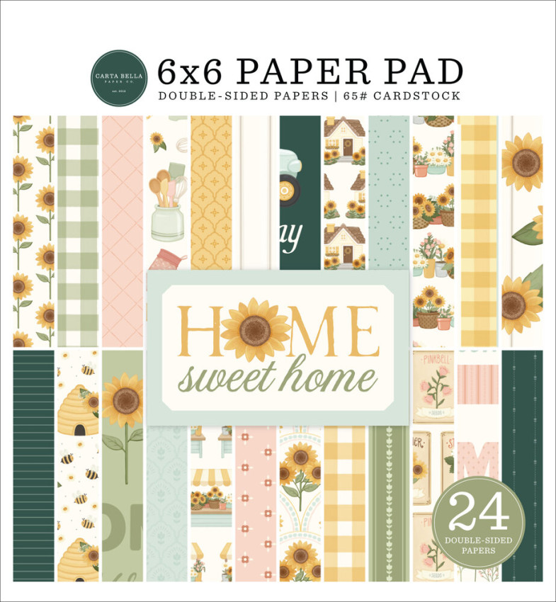 Carta Bella - Designpapier "Home Sweet Home" Paper Pad 6x6 Inch - 24 Bogen