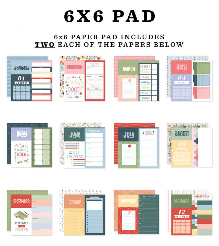 Echo Park - Designpapier "One Day At A Time" Paper Pack 6x6 Inch - 24 Bogen