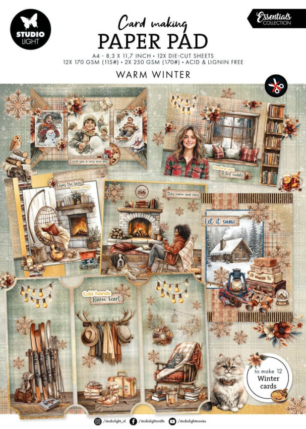 Studio Light  "Warm Winter " Cardmaking Pad A4