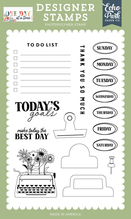 Echo Park - Stempelset "To Do List" Clear Stamps - One Day At A Time