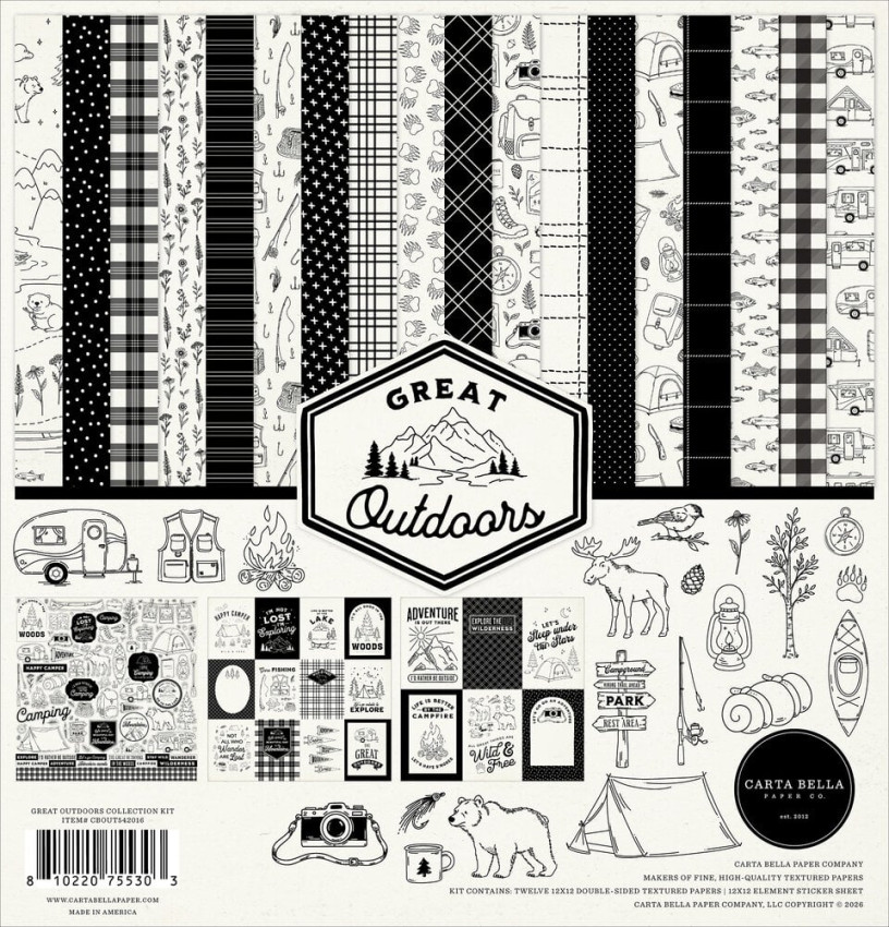 Carta Bella - Designpapier "Great Outdoors" Collection Kit 12x12 Inch - 12 Bogen